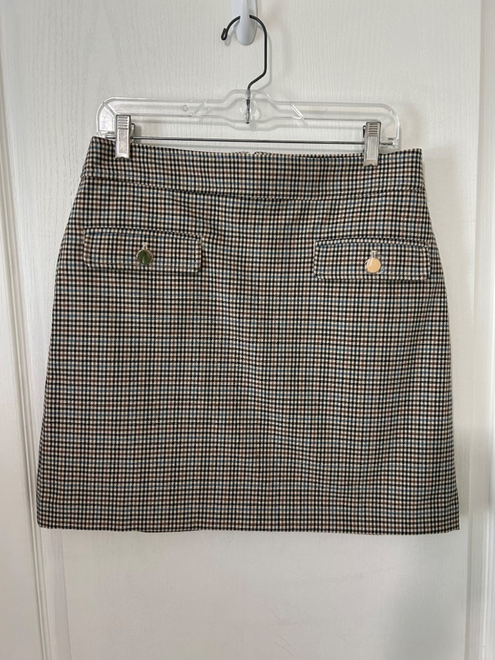 LOFT Plaid Check Houndstooth Mini Skirt NWT Fall Corporate Academia